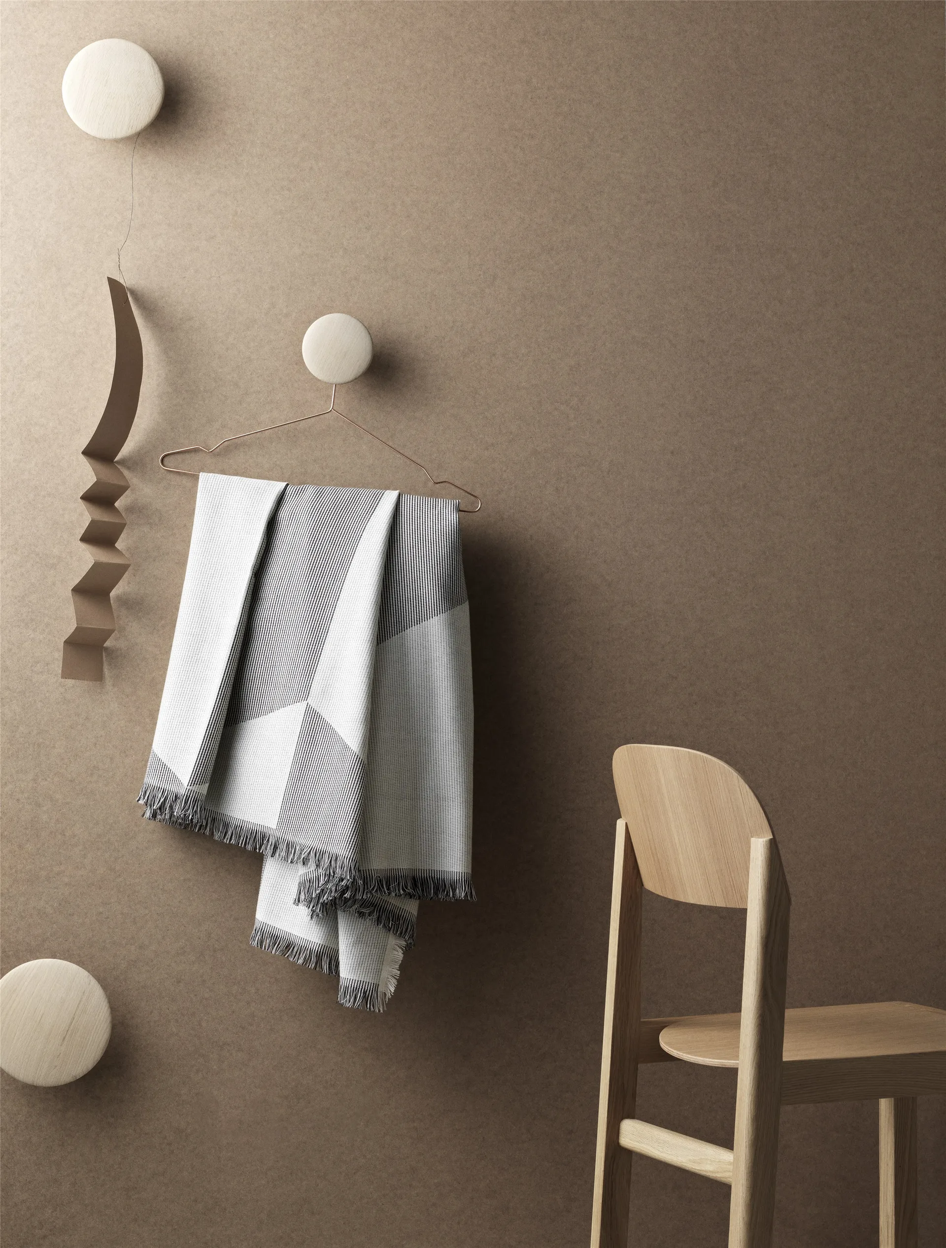 Wieszak ścienny Dots, 5 szt., Oak (dąb) Muuto