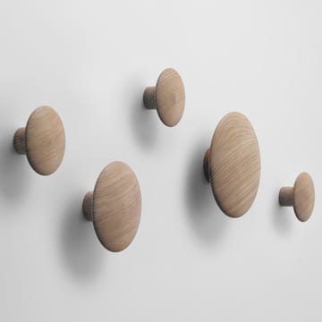 Wieszak ścienny Dots, 5 szt. - Oak (dąb) - Muuto