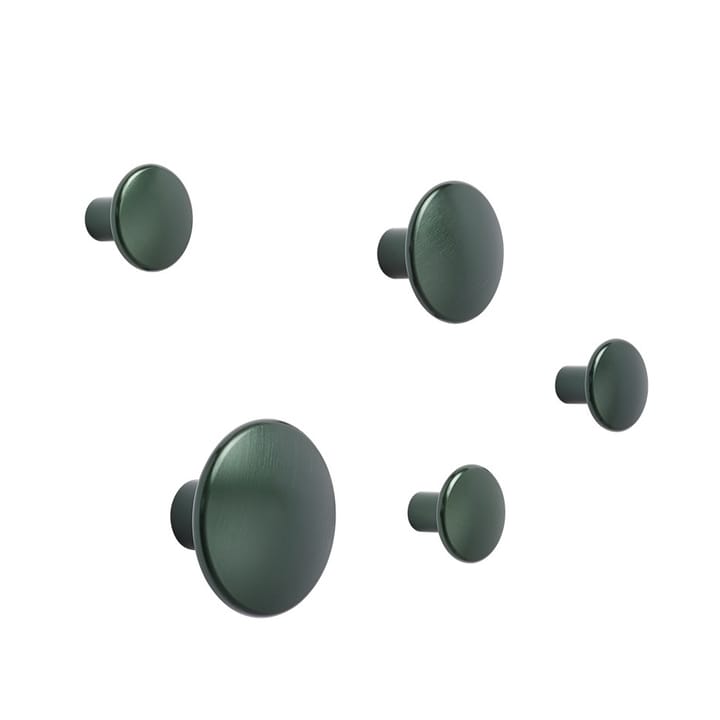 Wieszaki Dots Metal 5 szt.  - Dark Green (ciemna zieleń) - Muuto