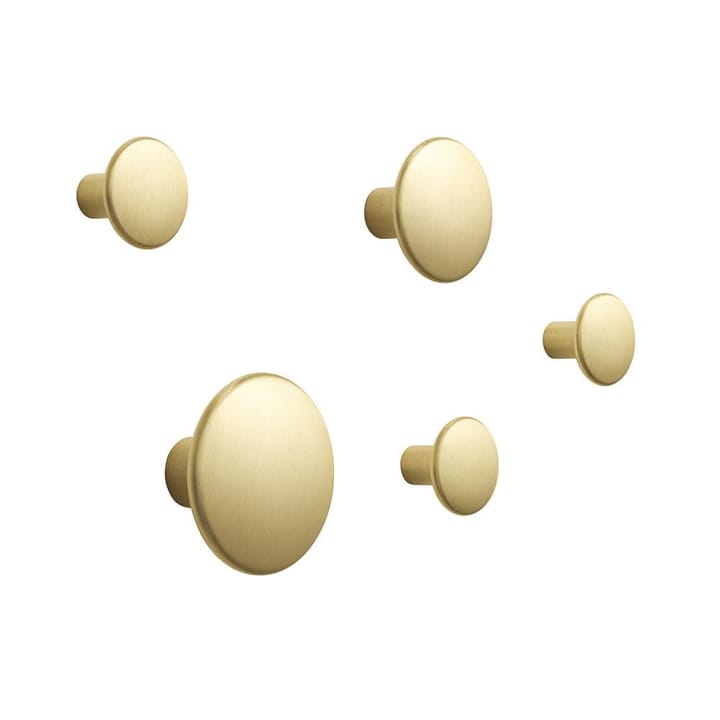 Wieszaki Dots metalowe 5 szt. - mosiądz - Muuto