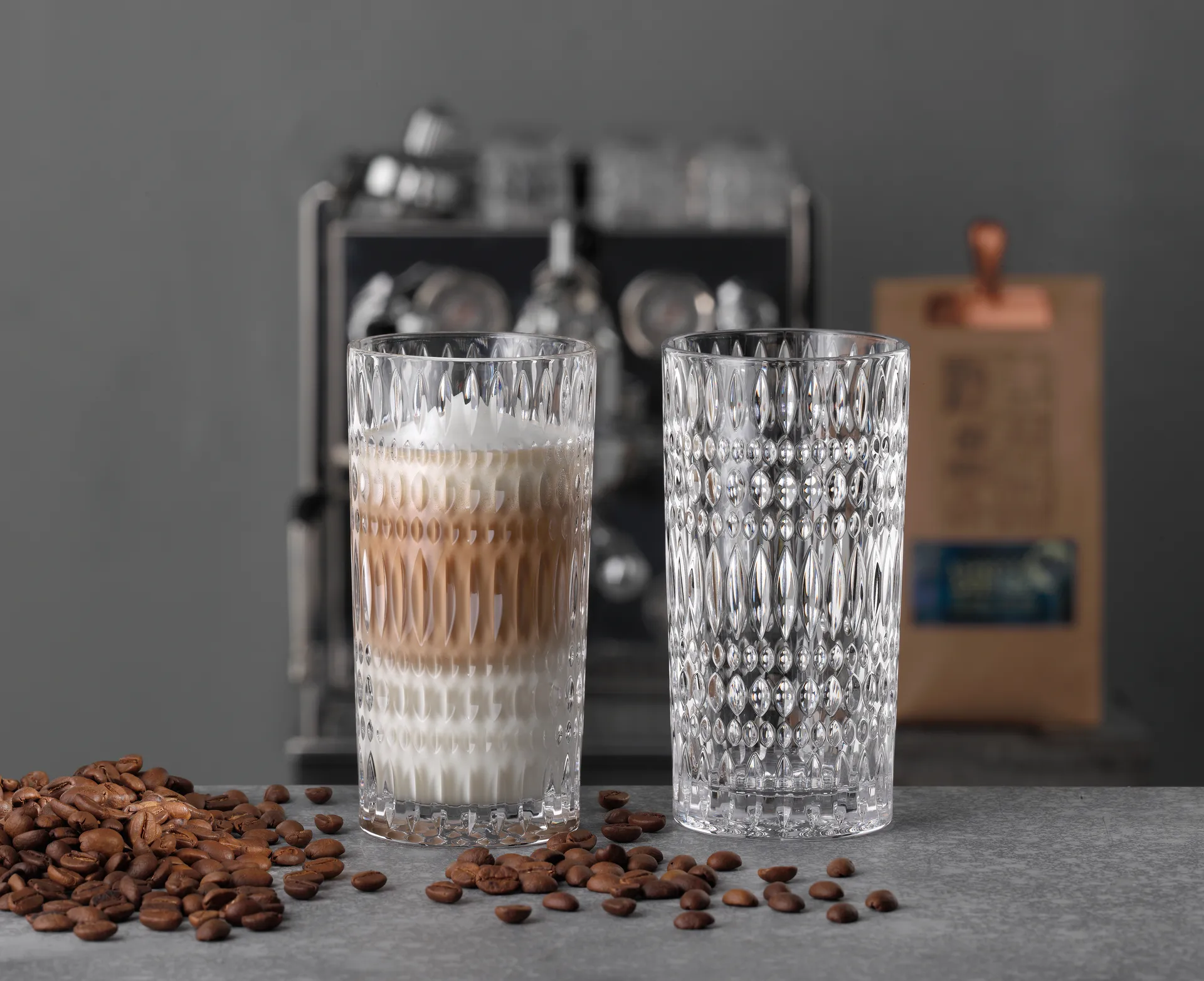 Ethno Barista szklanki do latte 434 ml, 2‑pak, Clear Nachtmann