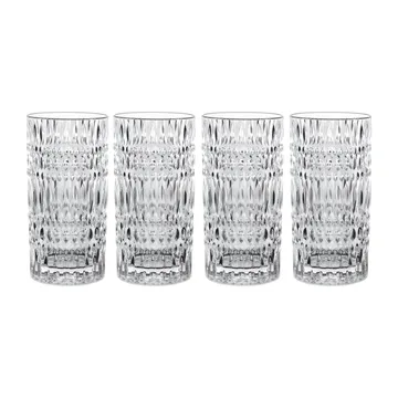 Ethno szklanki do longdrinka 434 ml, 4‑pak - Przezroczysty - Nachtmann