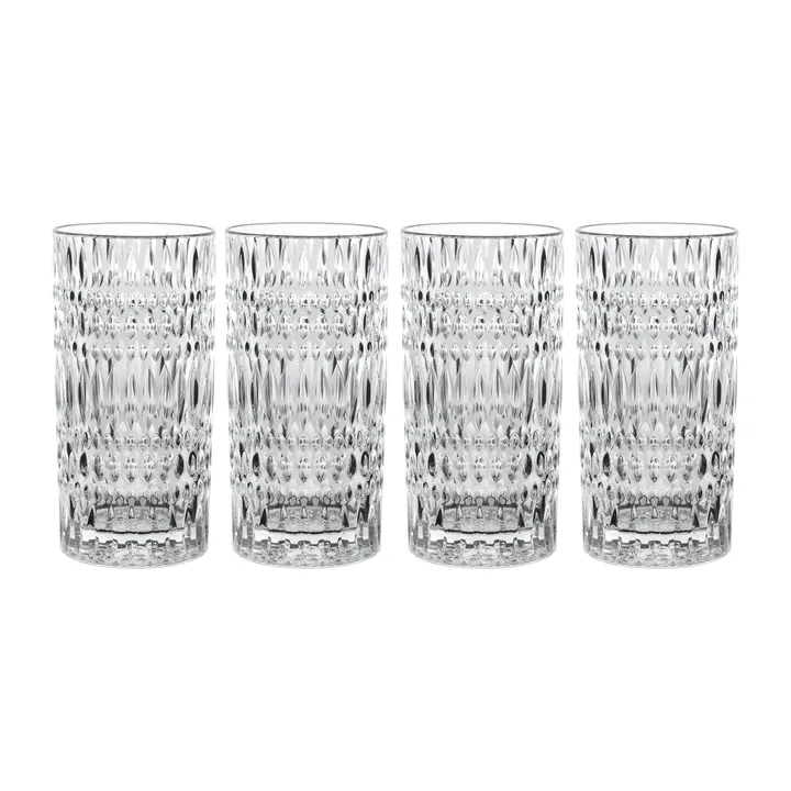 Ethno szklanki do longdrinka 434 ml, 4‑pak - Przezroczysty - Nachtmann