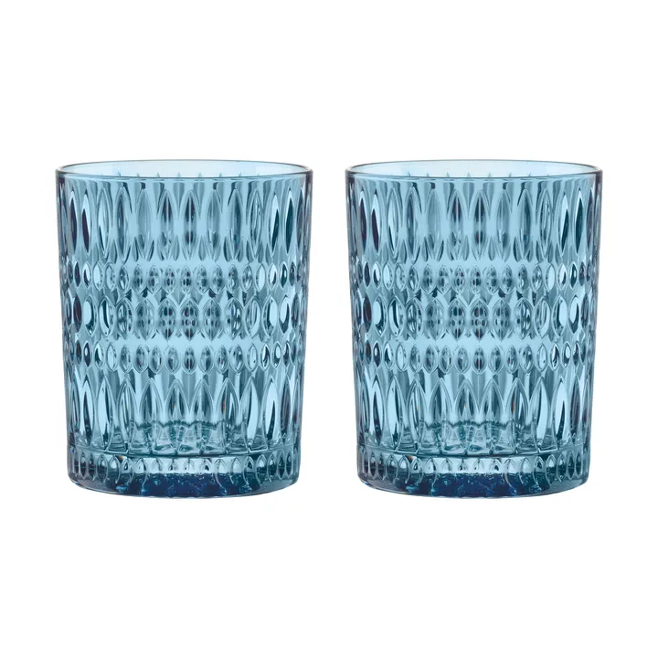 Ethno szklanki do whisky 304 ml, 2‑pak - Vintage blue - Nachtmann