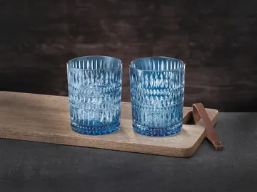 Ethno szklanki do whisky 304 ml, 2‑pak - Vintage blue - Nachtmann