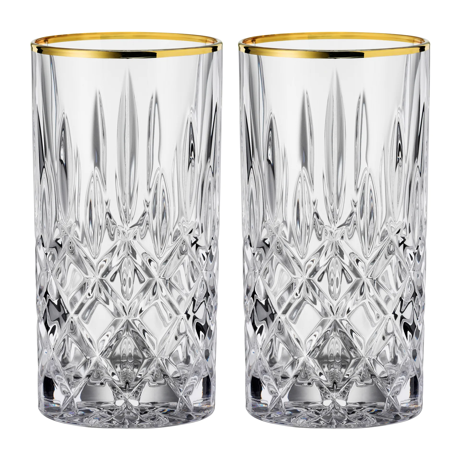 Noblesse Gold szklanki do longdrinków 375 ml, 2‑pak, Przezroczysty Nachtmann