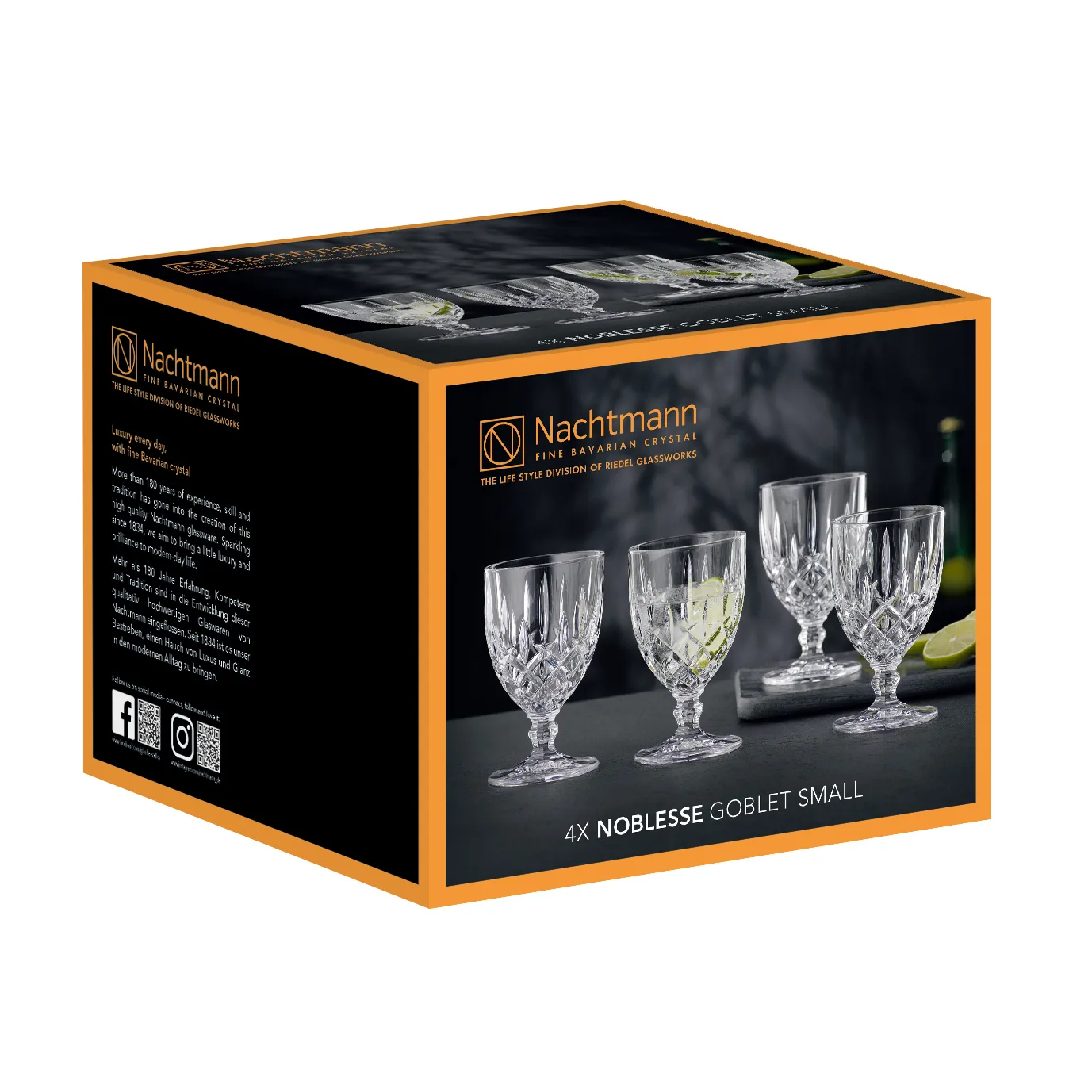 Noblesse kieliszki na nóżce 230 ml, 4‑pak, Przezroczysty Nachtmann