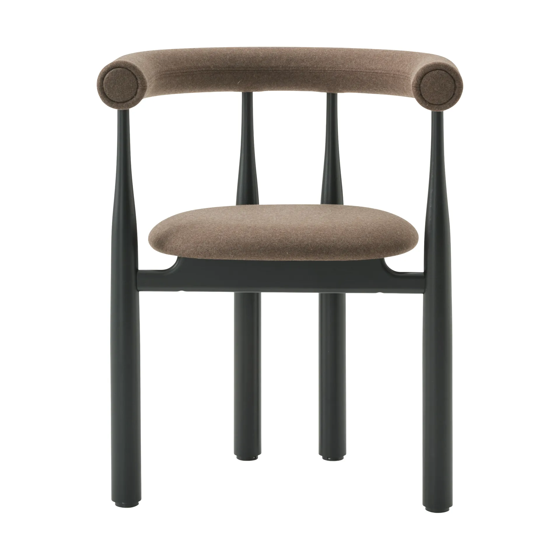 Krzesło z podłokietnikami Bukowski, Black, Wooly Plus 1008 New Works