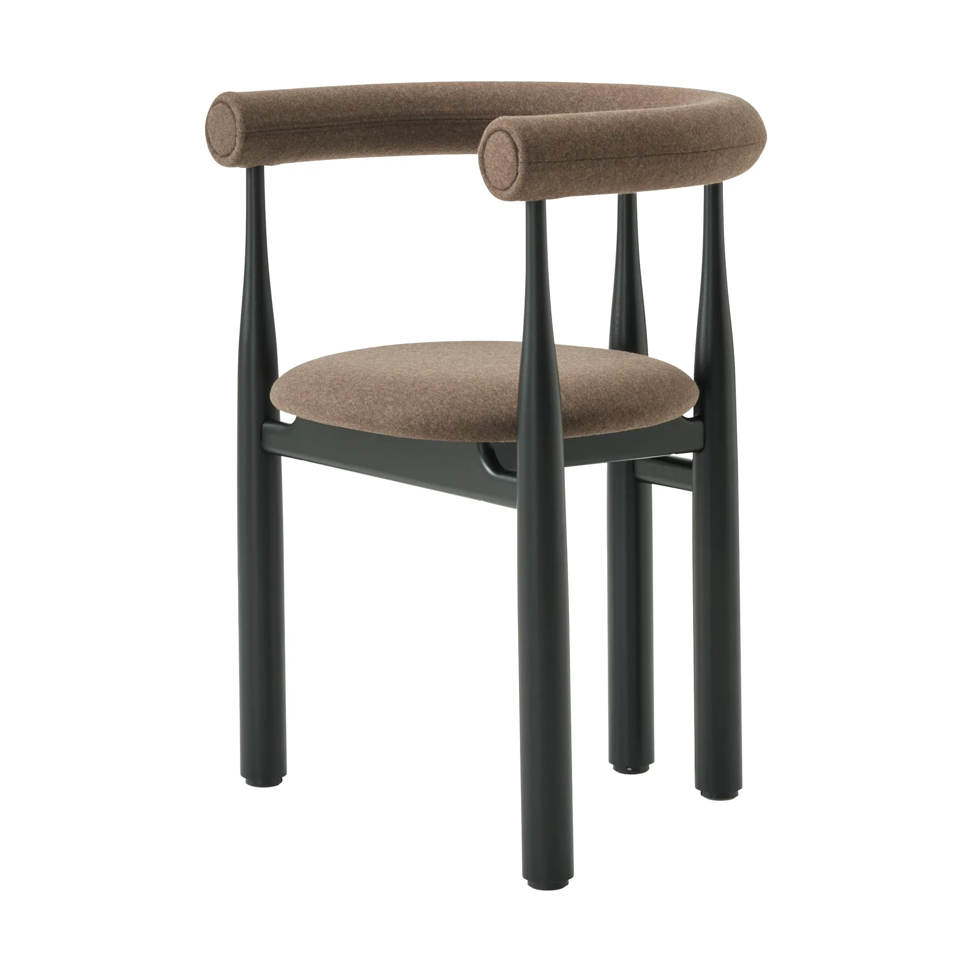 Krzesło z podłokietnikami Bukowski, Black, Wooly Plus 1008 New Works