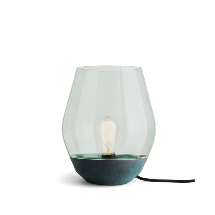 Lampa stołowa Bowl - verdigrised copper, szkło jasnozielone - New Works