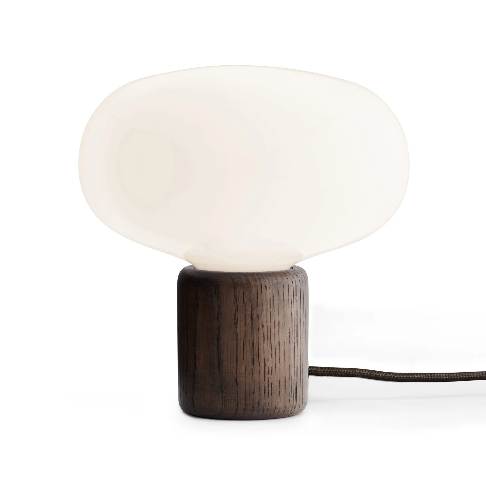 Lampa stołowa Karl-Johan, Smoked oak-white opal glass New Works