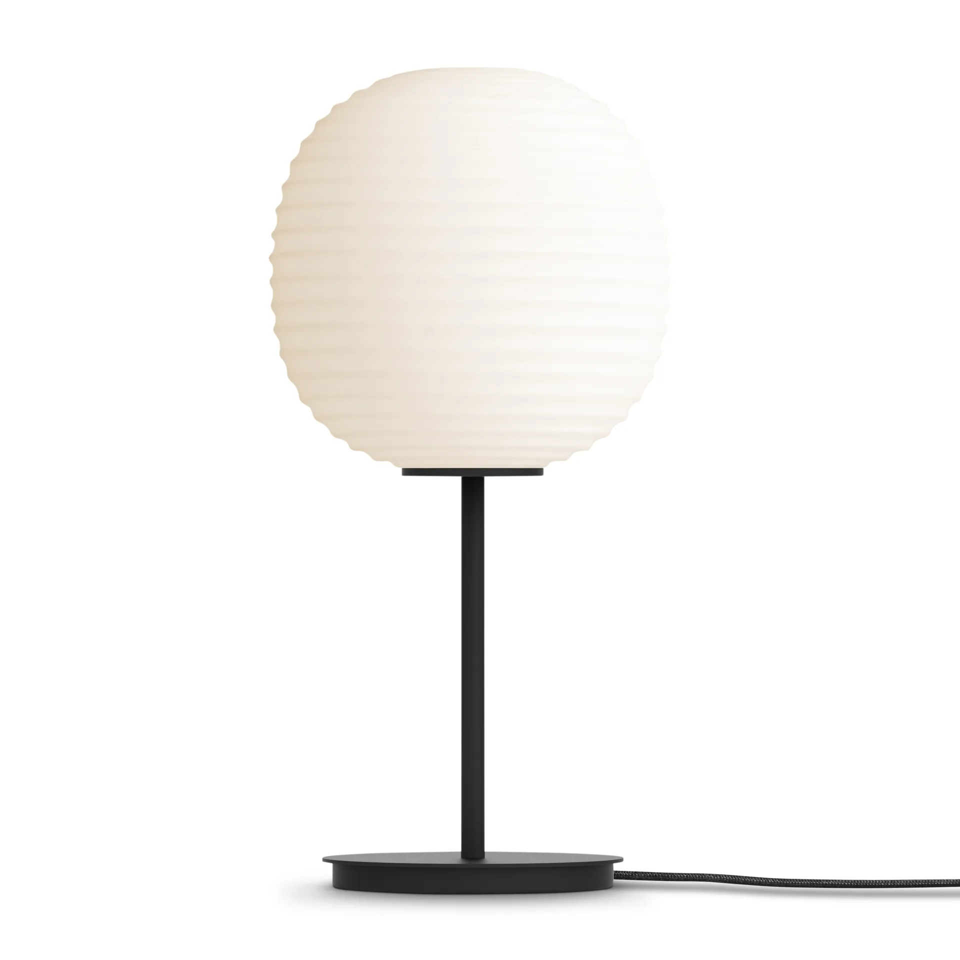 Lampa stołowa Lantern mała, Frosted white opal glass New Works