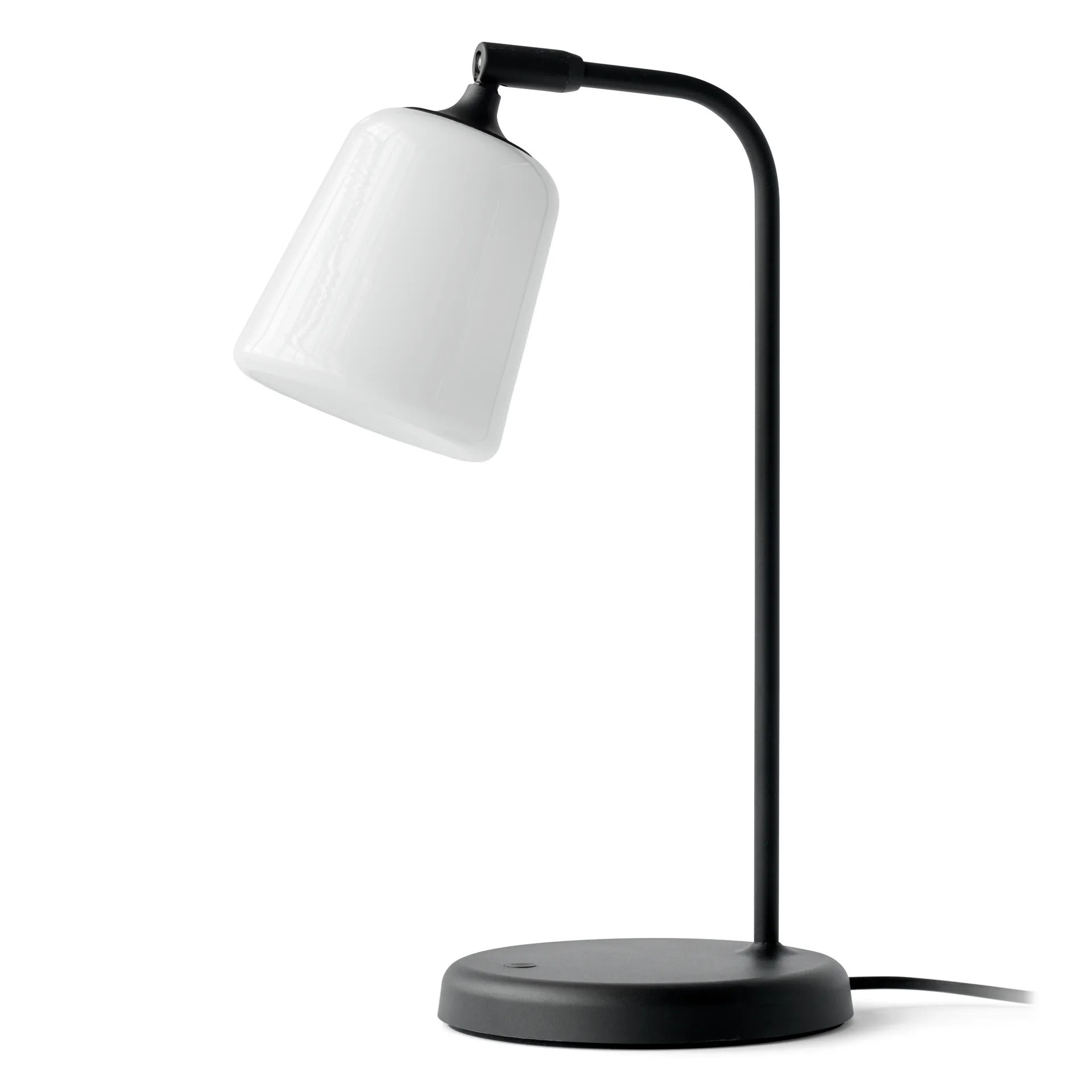 Lampa stołowa Material, Białe szkło opalowe New Works
