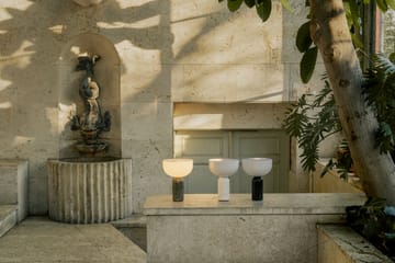Lampa stołowa przenośna Kizu - Biały marmur - New Works