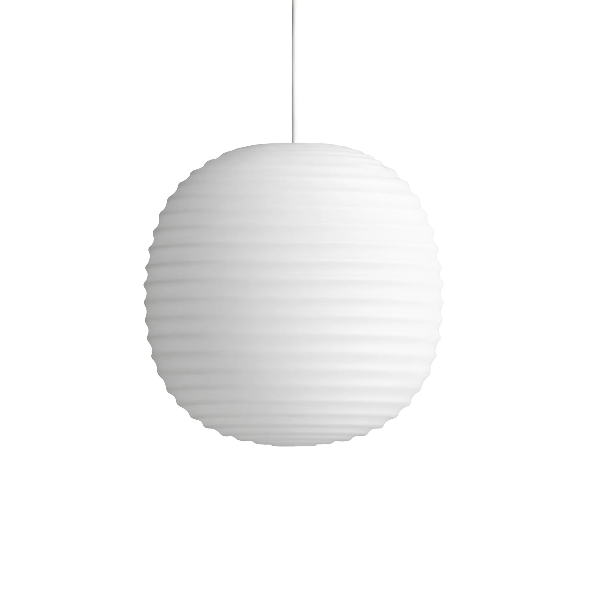 Lampa wisząca Lantern mała, Frosted white opal glass New Works