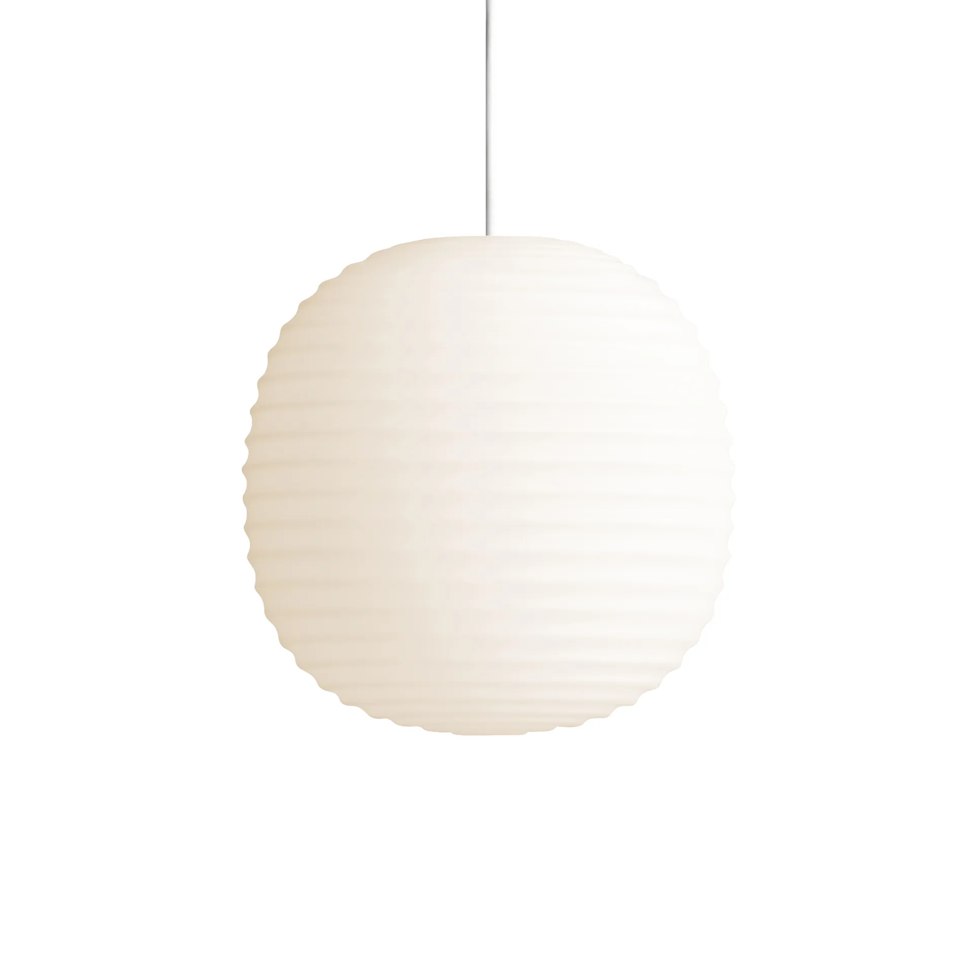 Lampa wisząca Lantern mała, Frosted white opal glass New Works