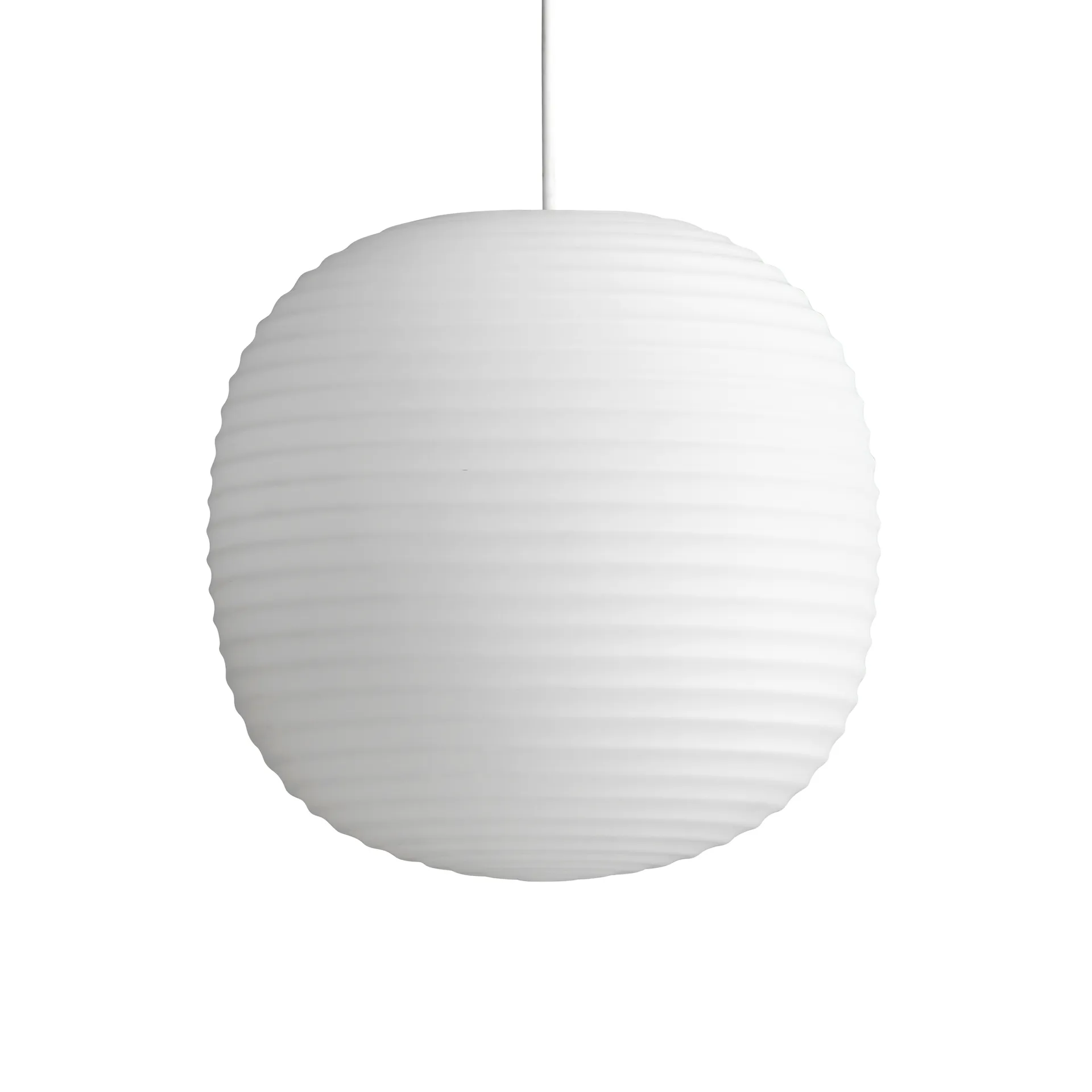 Lampa wisząca Lantern średnia, Frosted white opal glass New Works