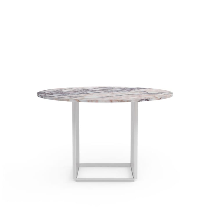 Stół Florence okrągły, white viola marble, ø120 cm, stelaż biały New Works