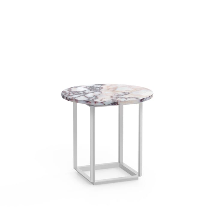 Stolik Florence, white viola marble, ø50 cm, stelaż biały New Works