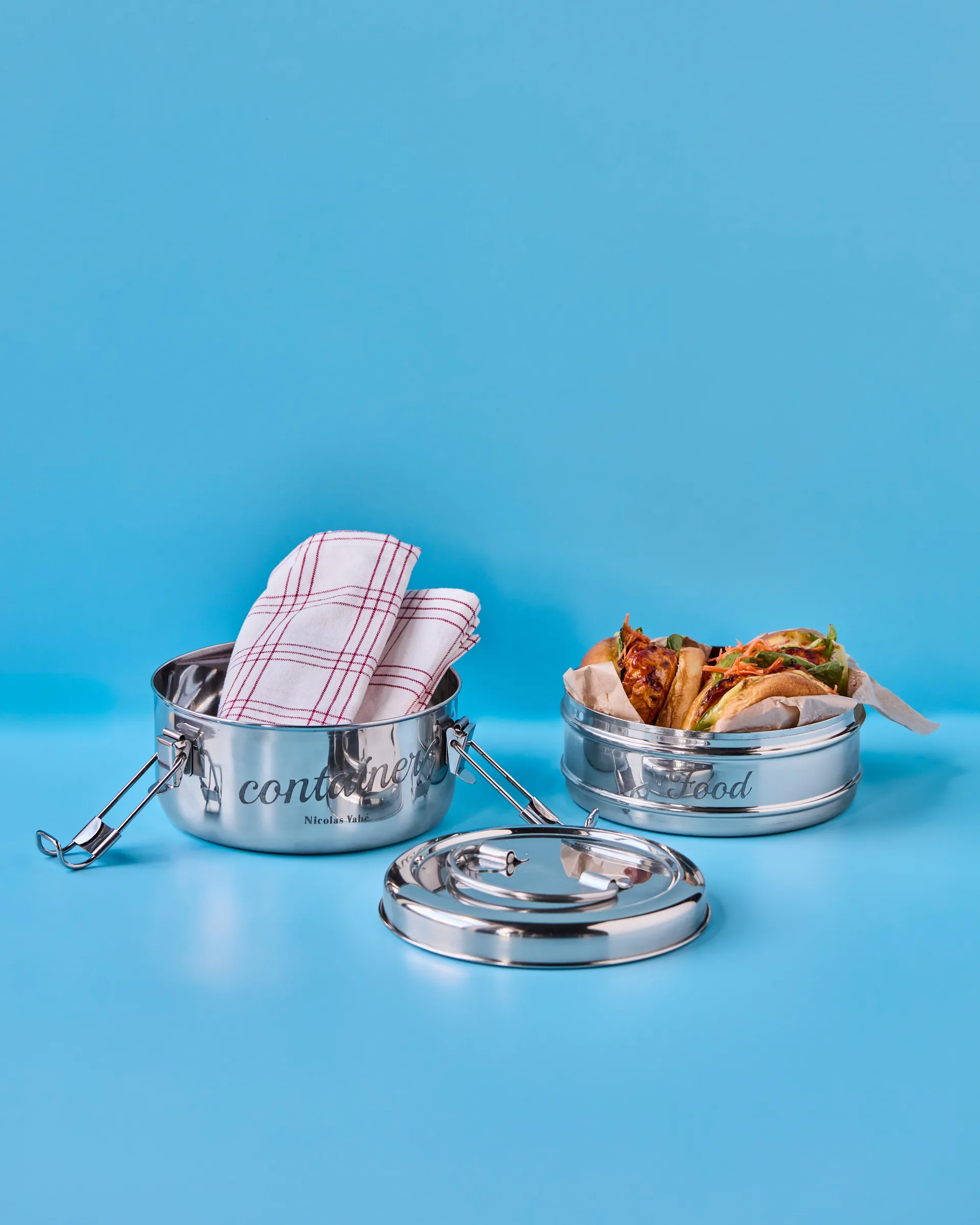 Pojemnik na jedzenie Nicolas Vahé, 2 części, Srebrne wykończenie, Ø18 cm Nicolas Vahé