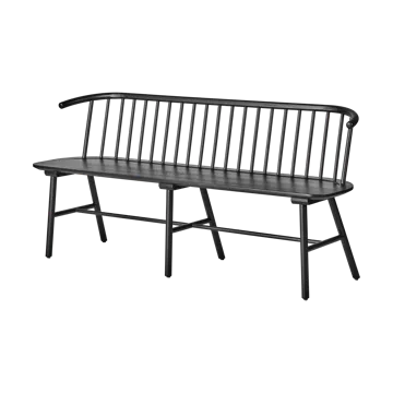 Ławka z oparciem VIOR - Dąb lakierowany na czarno - NJRD