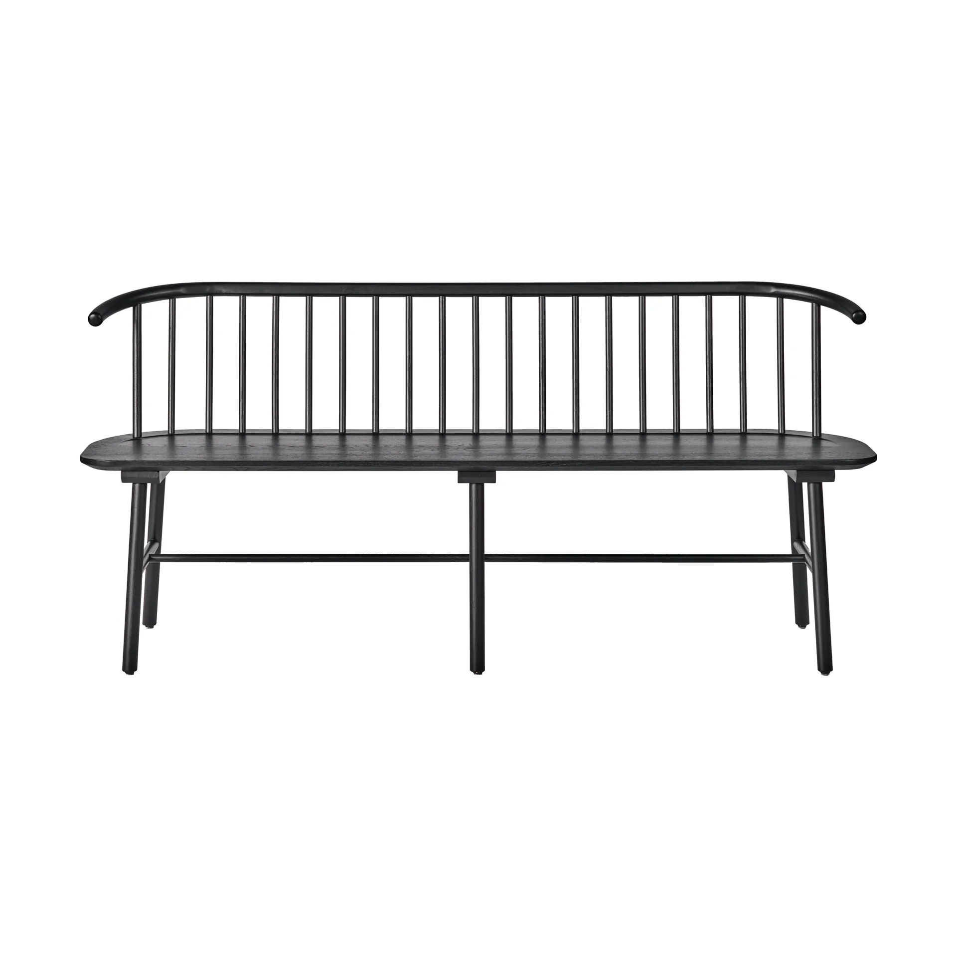 Ławka z oparciem VIOR, Dąb lakierowany na czarno NJRD