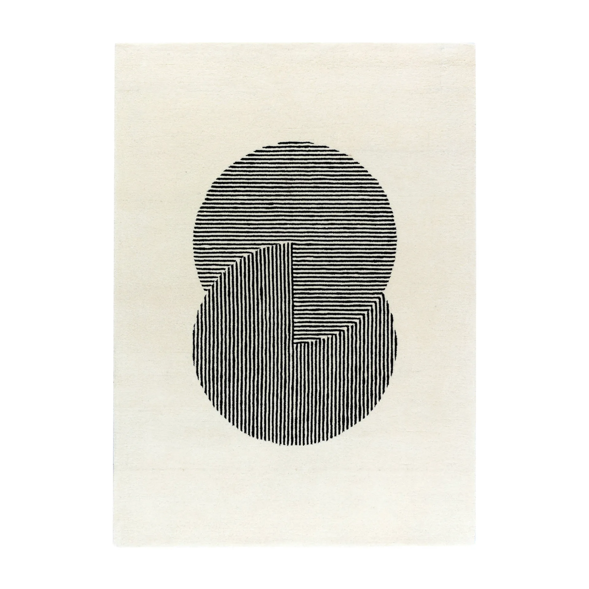 Dywan wełniany Circles natural white, 170x240 cm NJRD