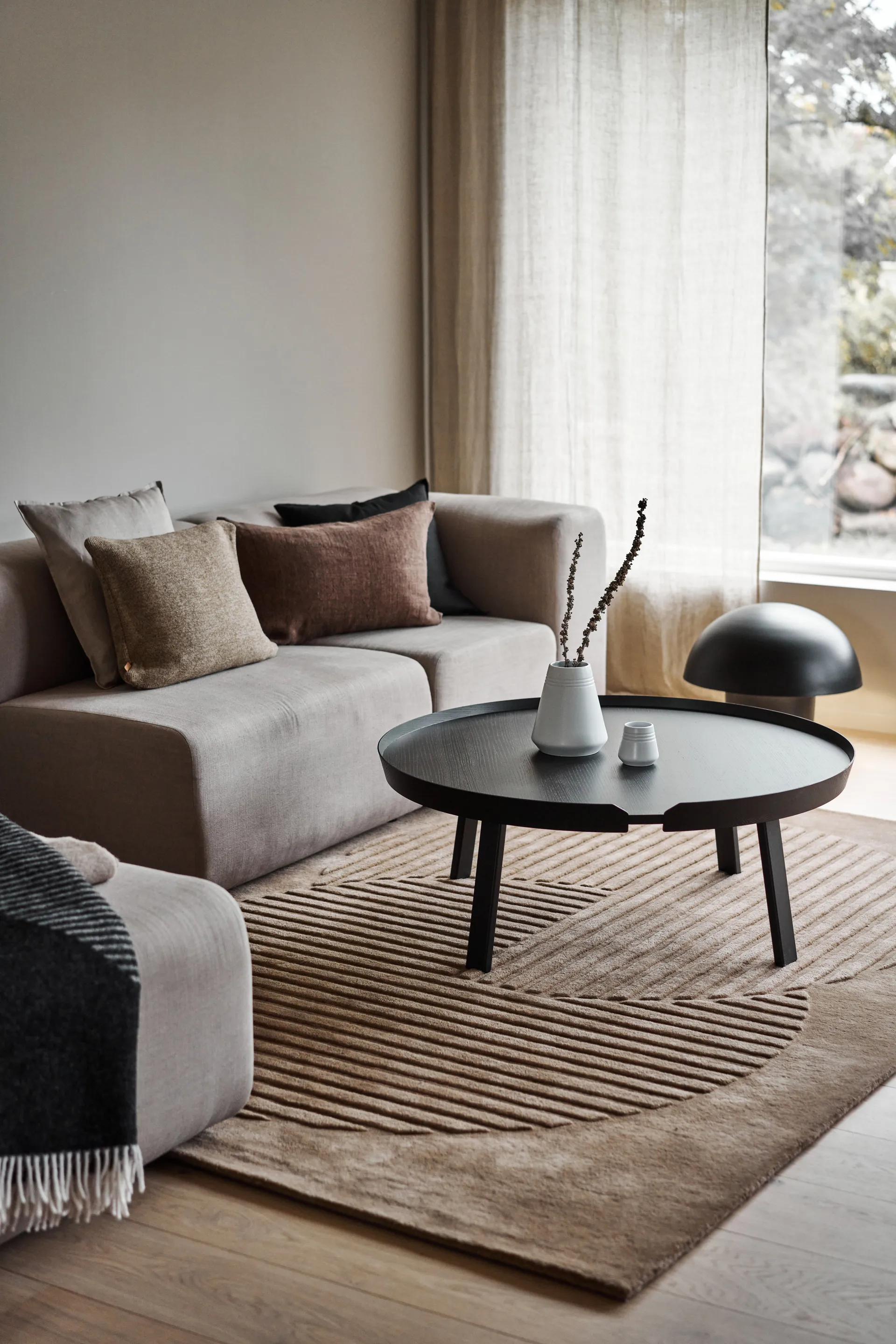 Dywan wełniany Levels circles beżowy, 170x240 cm NJRD