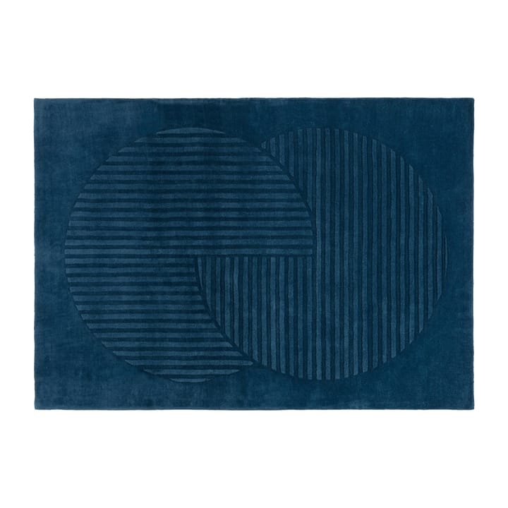 Dywan wełniany Levels circles niebieski - 170x240 cm - NJRD