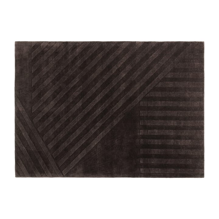 Dywan wełniany Levels stripes brązowy - 170x240 cm - NJRD