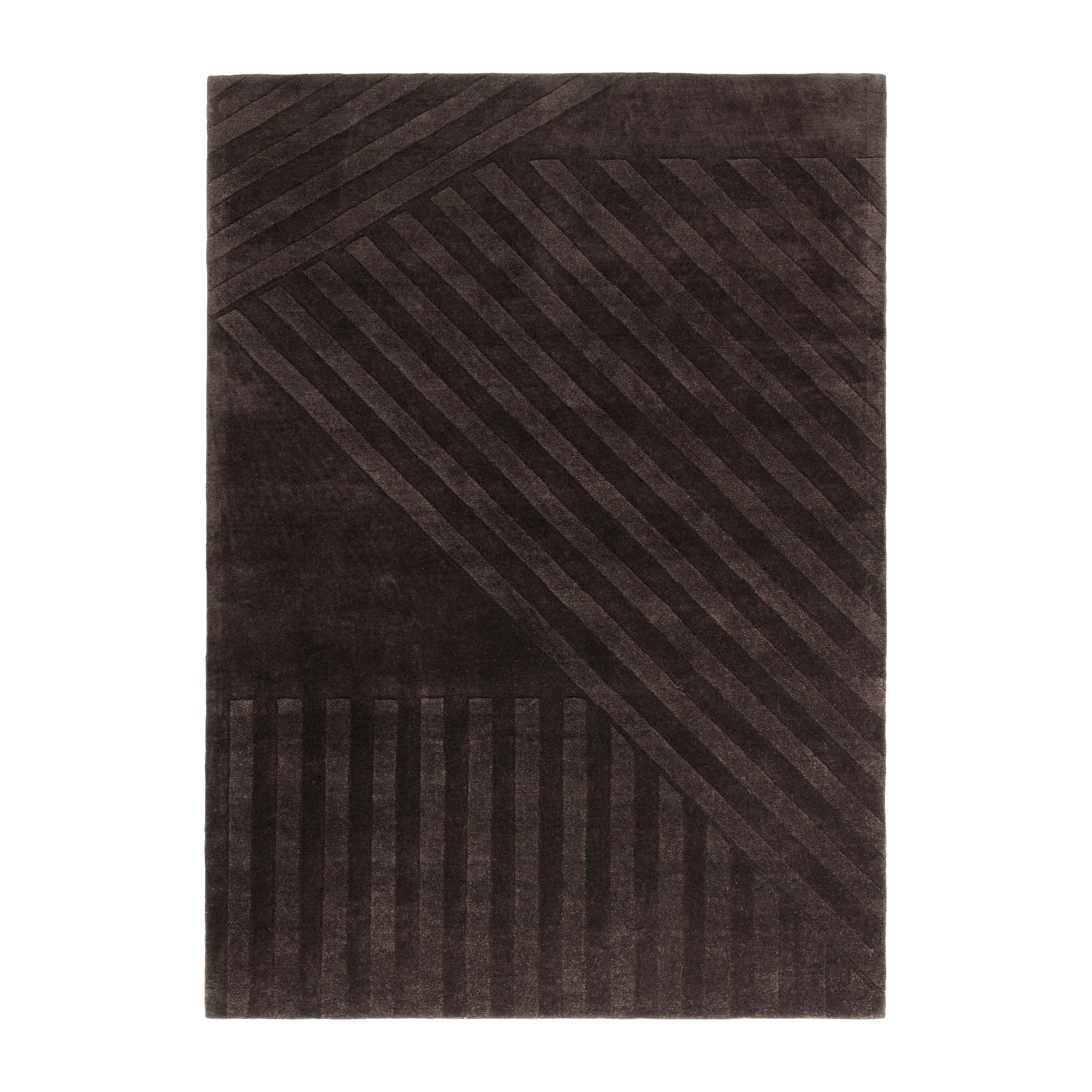 Dywan wełniany Levels Stripes, Brązowy, 200x300 cm NJRD