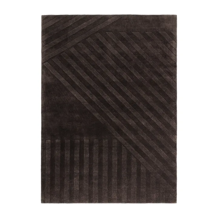 Dywan wełniany Levels Stripes - Brązowy, 200x300 cm - NJRD