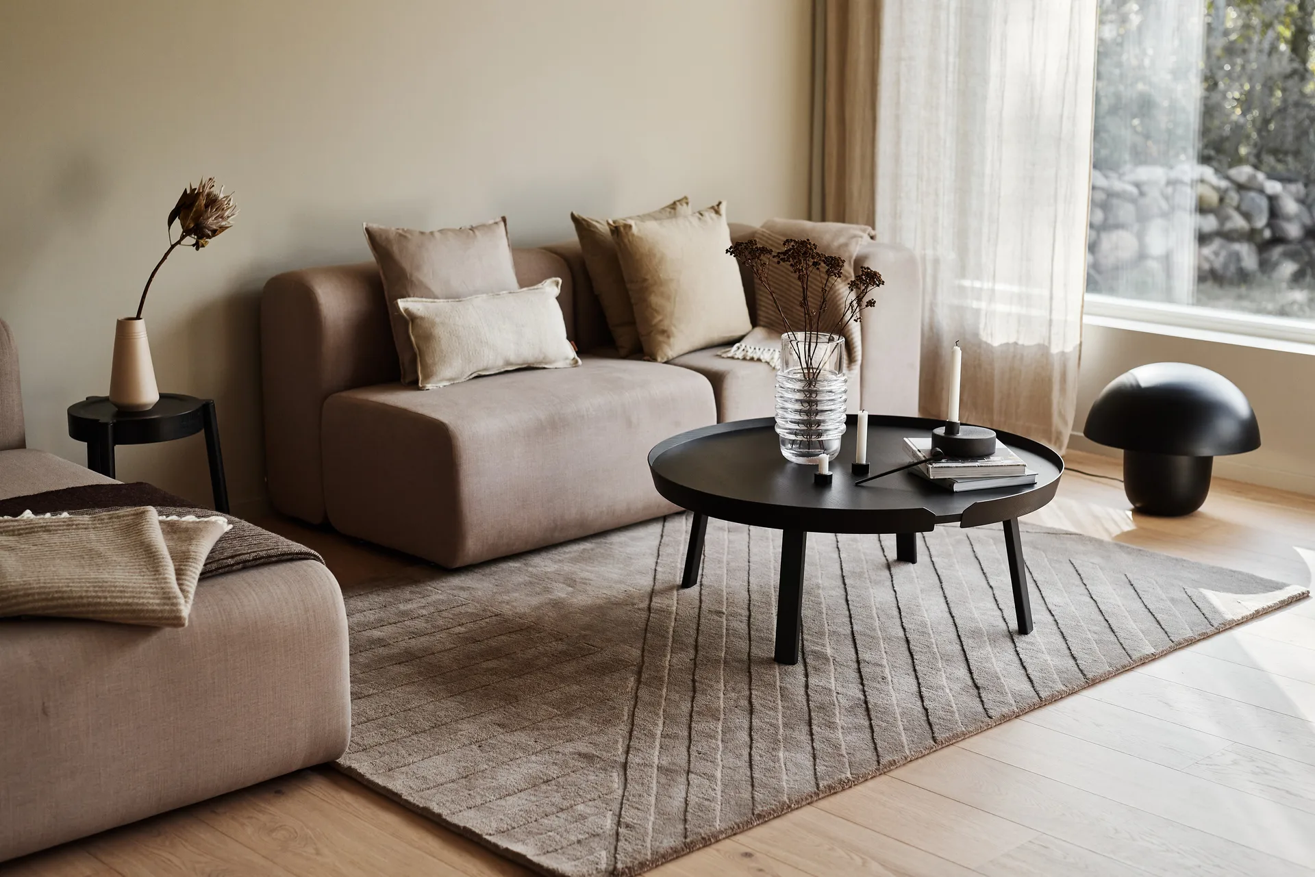 Dywan wełniany Levels stripes kret, 170x240 cm NJRD