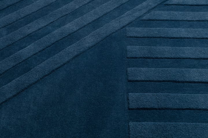 Dywan wełniany Levels stripes niebieski - 200x300 mm - NJRD