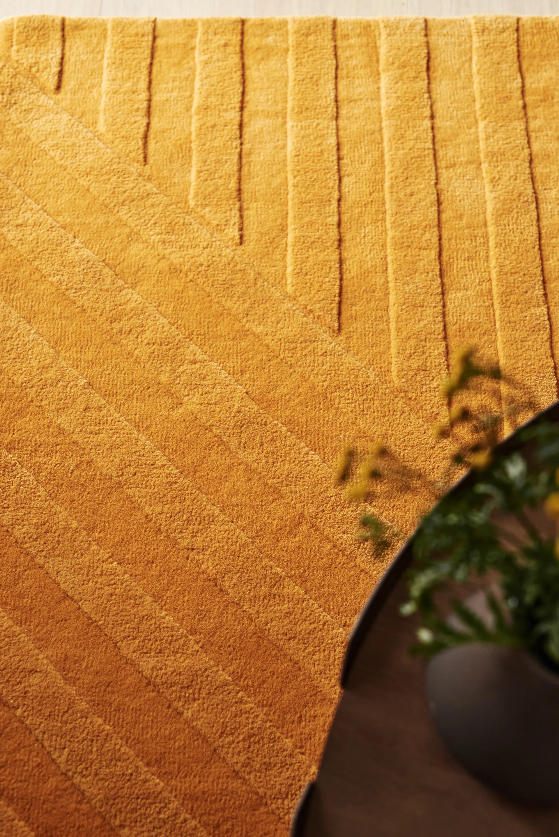 Dywan wełniany Levels stripes żółty, 200x300 mm NJRD