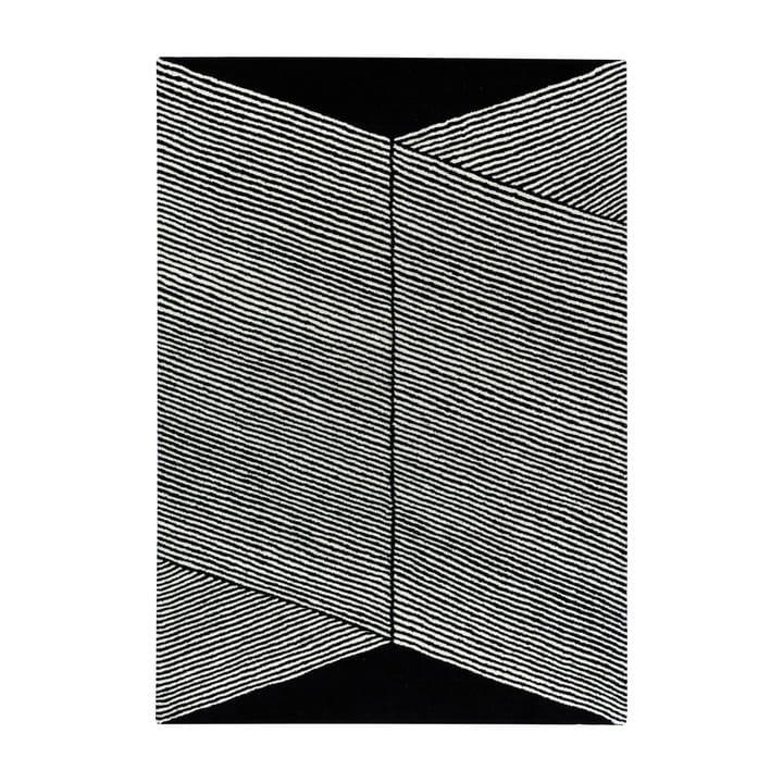 Dywan wełniany Rectangles czarny - 170x240 cm - NJRD