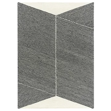 Dywan wełniany Rectangles naturalny biały - 200x300 mm - NJRD