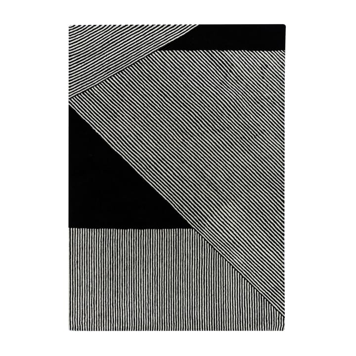 Dywan wełniany Stripes czarny - 170x240 cm - NJRD