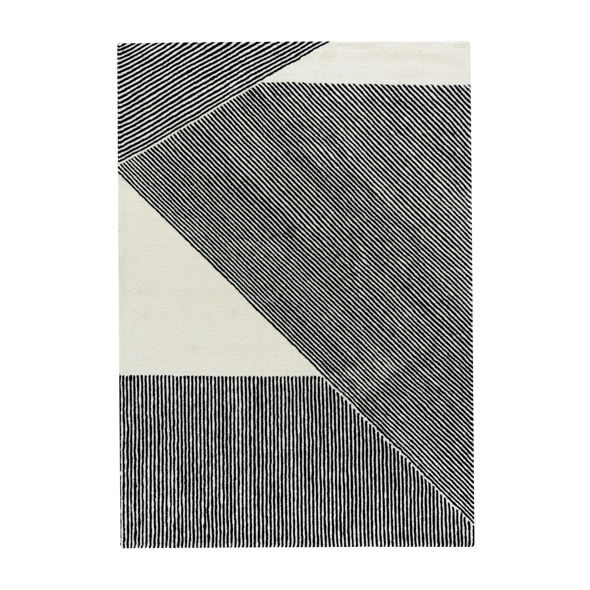 Dywan wełniany Stripes naturalna biel, 170x240 cm NJRD