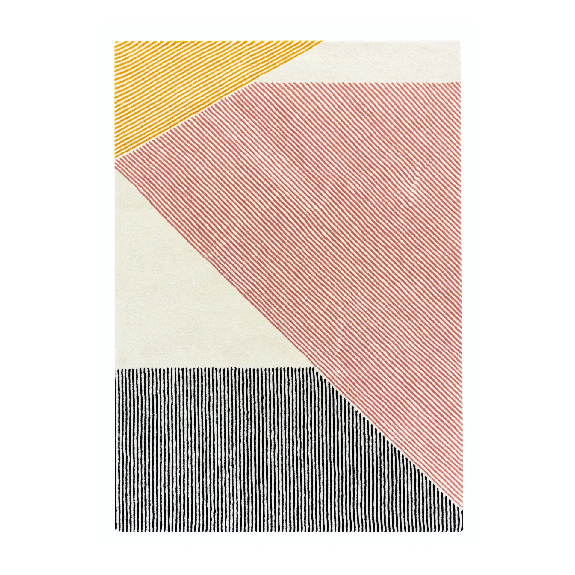 Dywan wełniany Stripes różowy, 170x240 cm NJRD