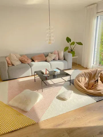 Dywan wełniany Stripes różowy - 200x300 mm - NJRD