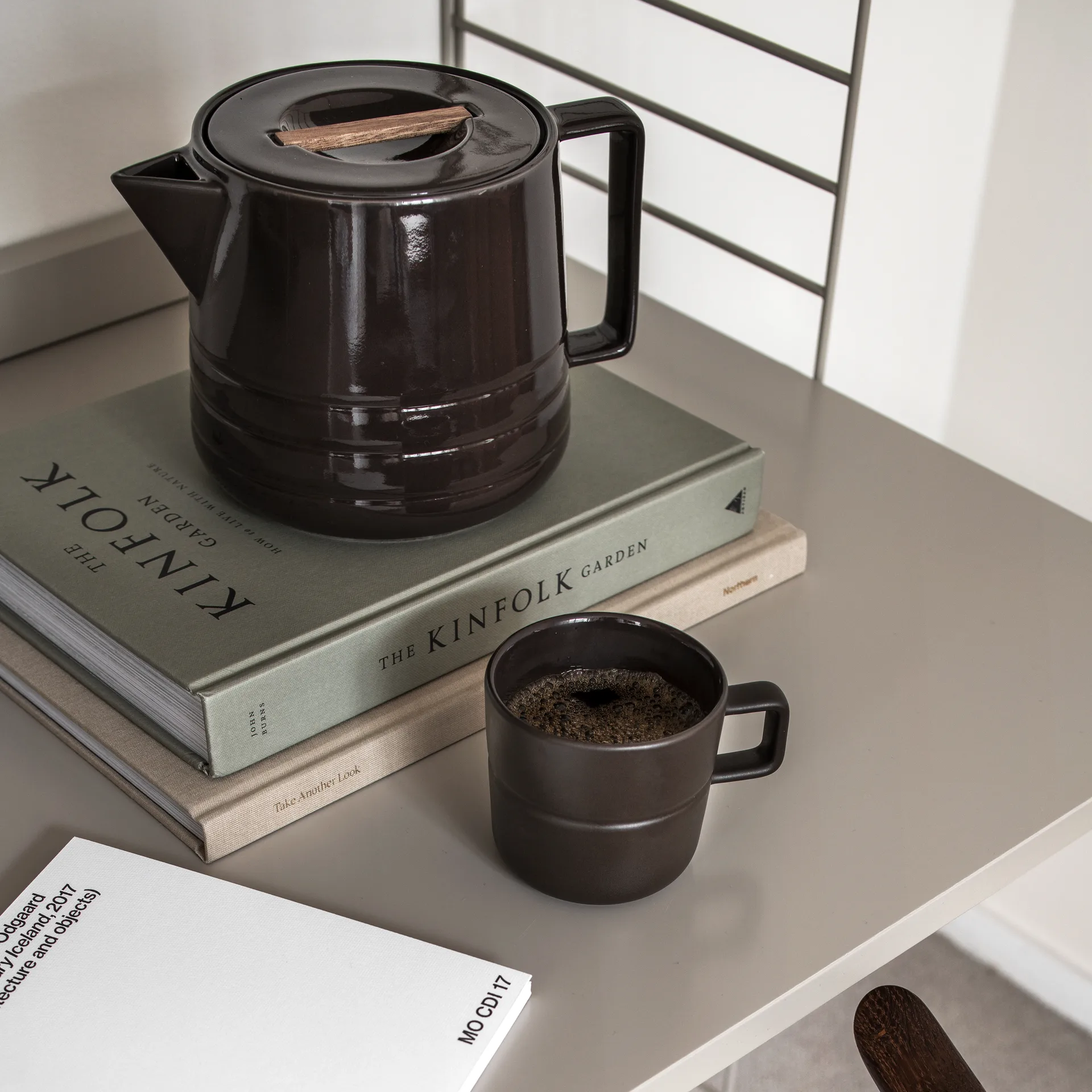 Kubek Lines 30 cl 2-pak, Brązowy NJRD