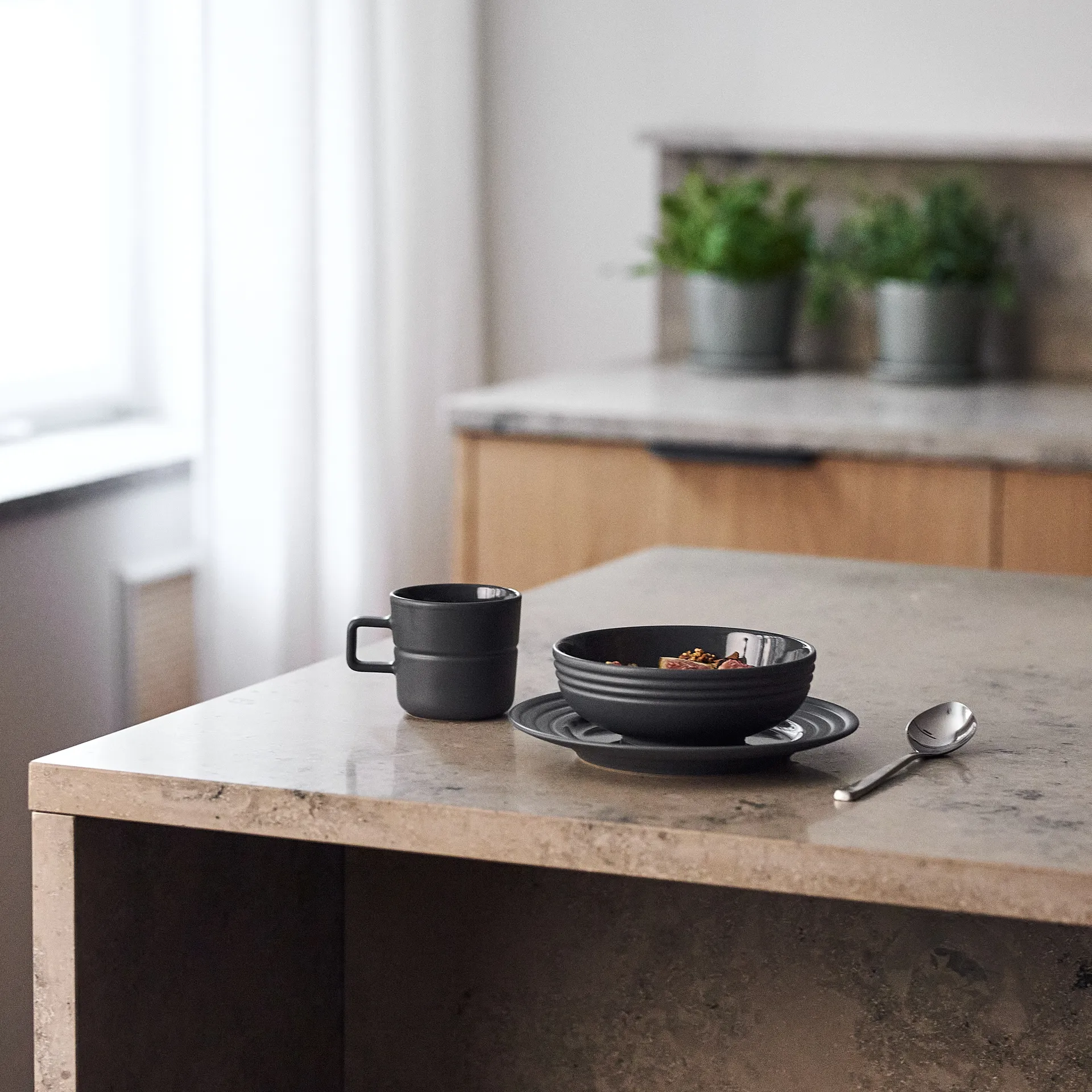 Kubek Lines 30 cl 2-pak, Ciemnoszary NJRD