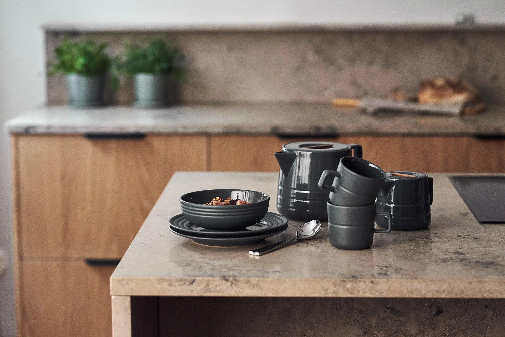 Kubek Lines 30 cl 2-pak, Ciemnoszary NJRD