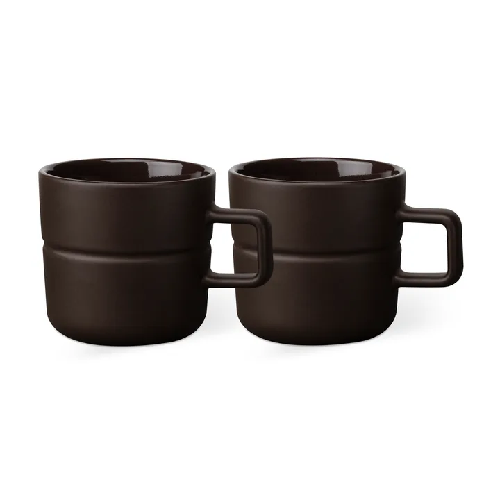 Lines kubek 300 ml 2‑pak - Brązowy - NJRD