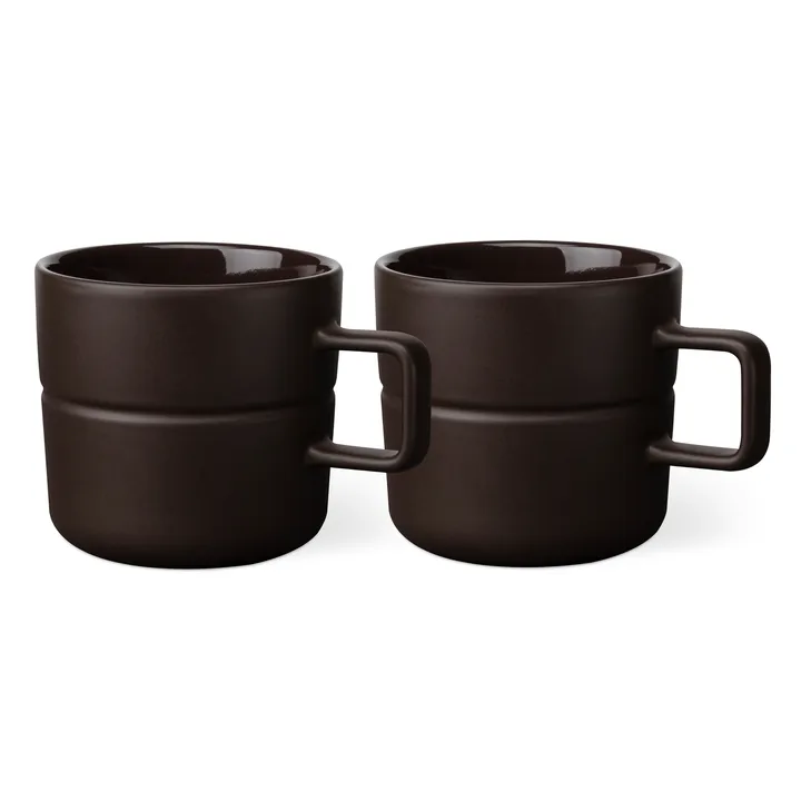 Lines kubek 500 ml 2‑pak - Brązowy - NJRD