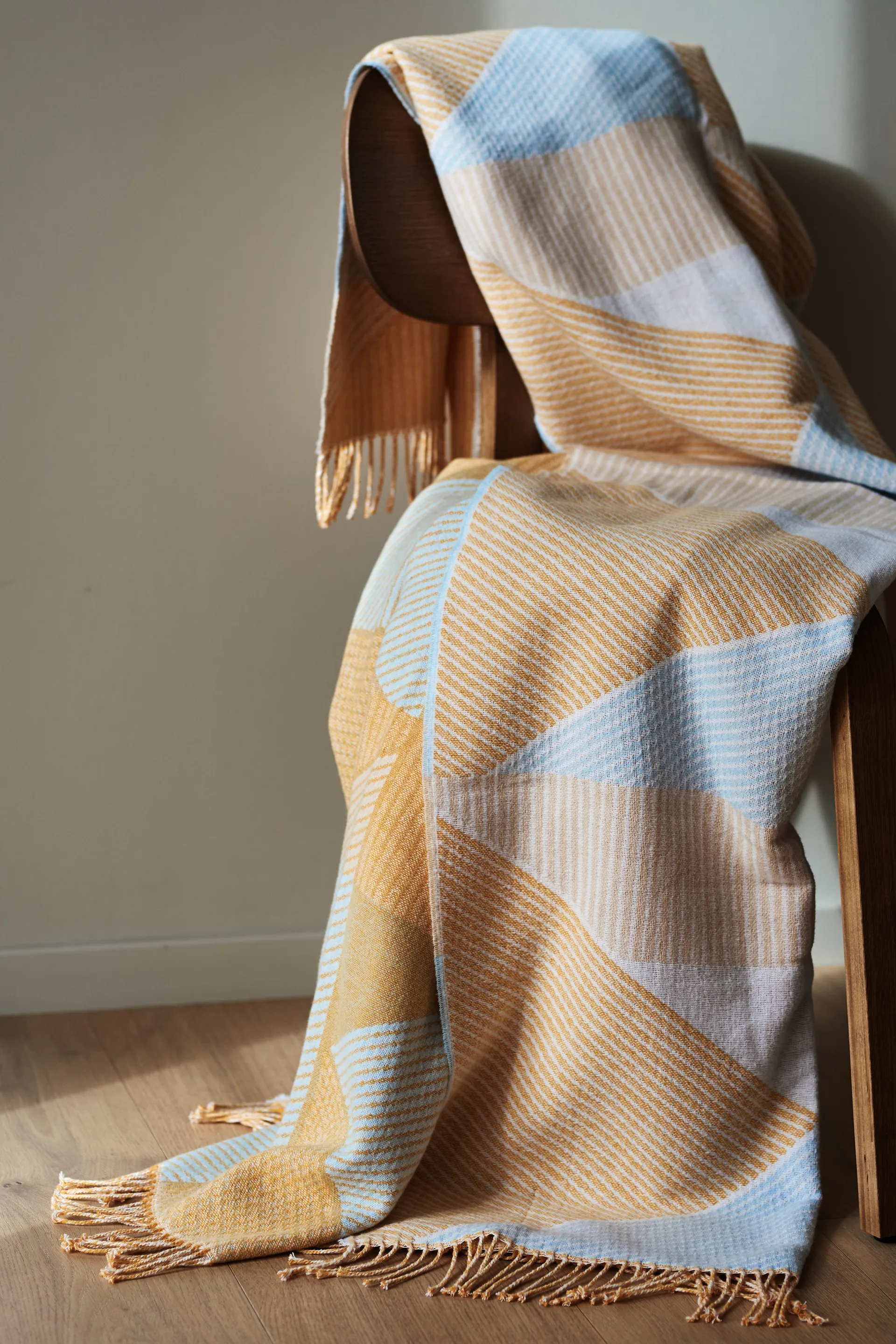 Metric focus No. 2 pled bawełniany 130x185 cm, Żółty NJRD