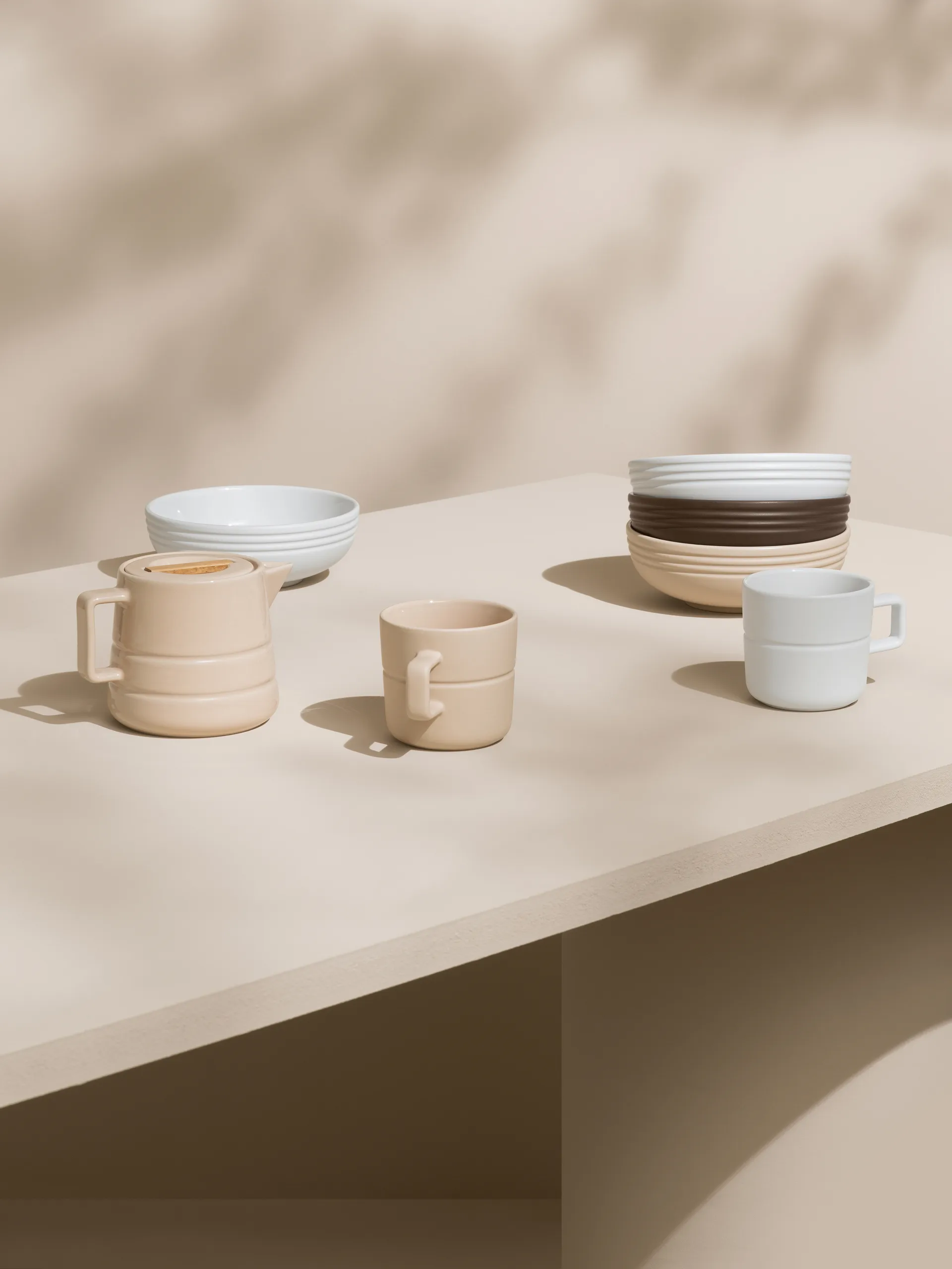 Miska Lines Ø16 cm 6-pak, Beżowy NJRD