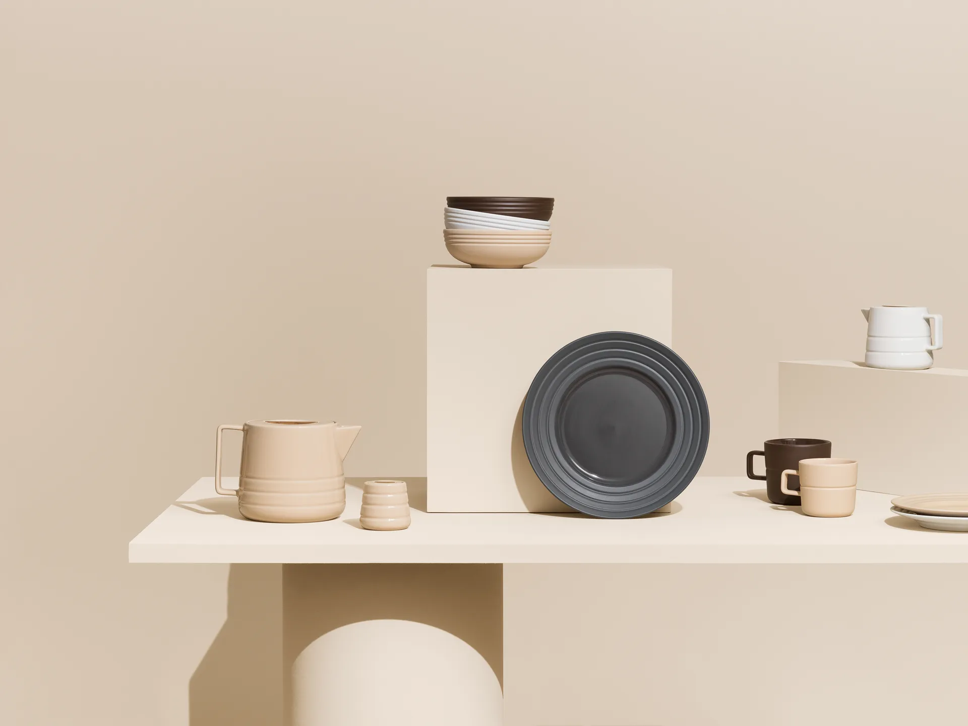 Miska Lines Ø16 cm 6-pak, Beżowy NJRD