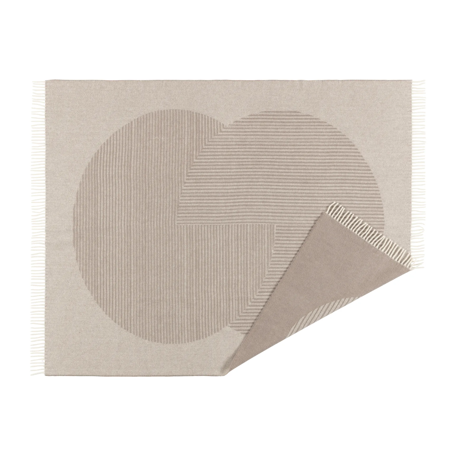 Pled wełniany Circles 130x185 cm, Beżowy NJRD